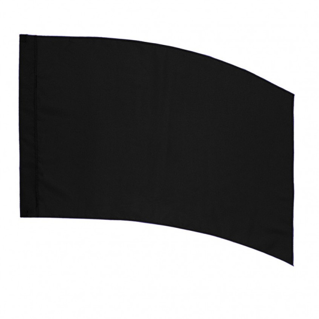 Poly  Silk Flag  Curverd Rectangle BLACK
